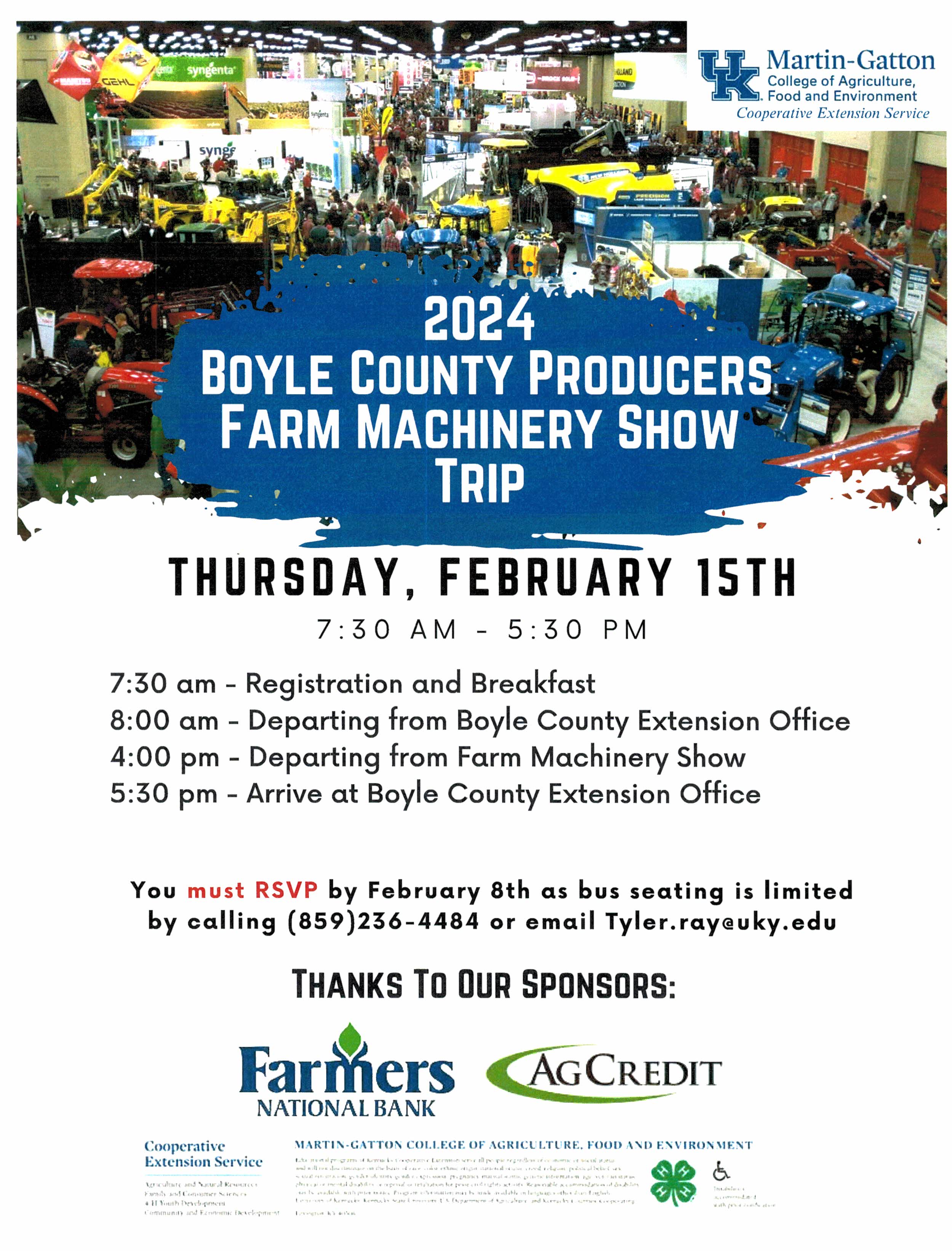 2024 Boyle County Producers Farm Machinery Show Trip Boyle County